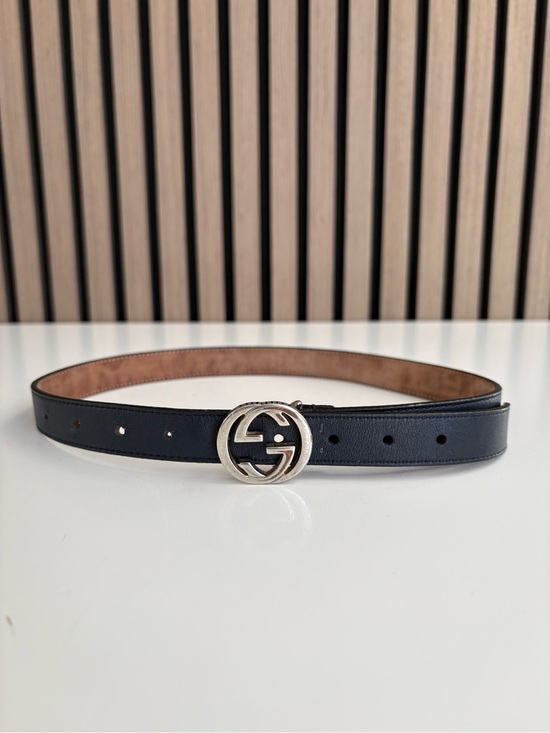 Auth GUCCI Leather Belt